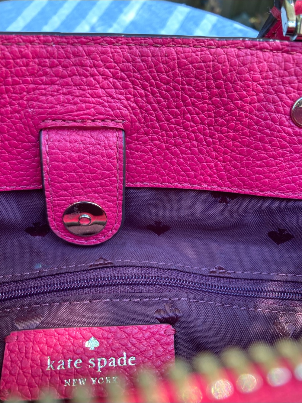 kate spade DarkPink Leather Satchel with Strap - Picture 7 of 7